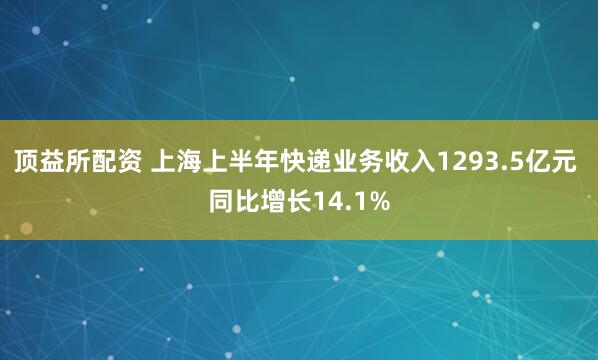 顶益所配资 上海上半年快递业务收入1293.5亿元 同比增长14.1%